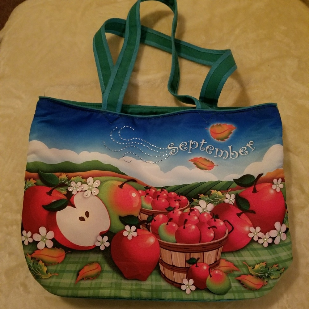 September Embellished Green Tote Bag